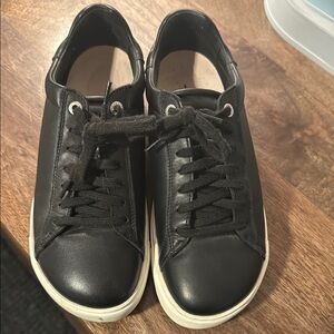 Black Leather Birkenstock Sneakers